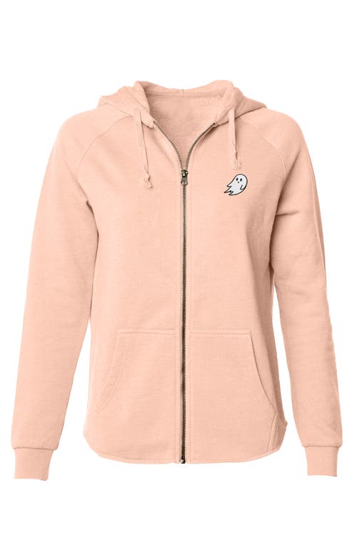 Dalix Ghost Zip Fleece Hoodie In Blush