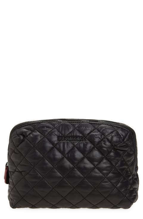 Medium Double Zip Quilted Cosmetics Pouch