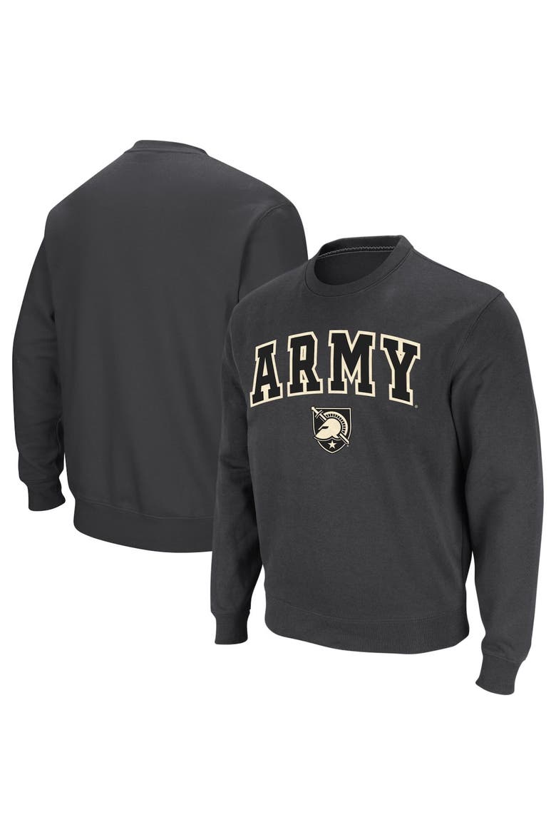 Men's Colosseum Charcoal Army Black Knights Arch & Logo Crew Neck Sweatshirt, Alternate, color, Charcoal