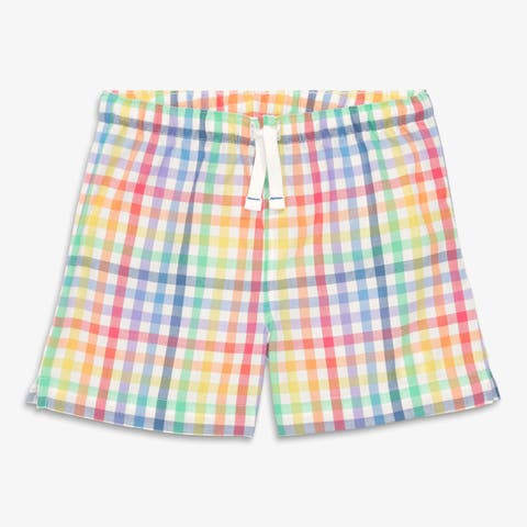 Kids Pj Short In Rainbow Plaid (Toddler, Little Kid, Big Kid)