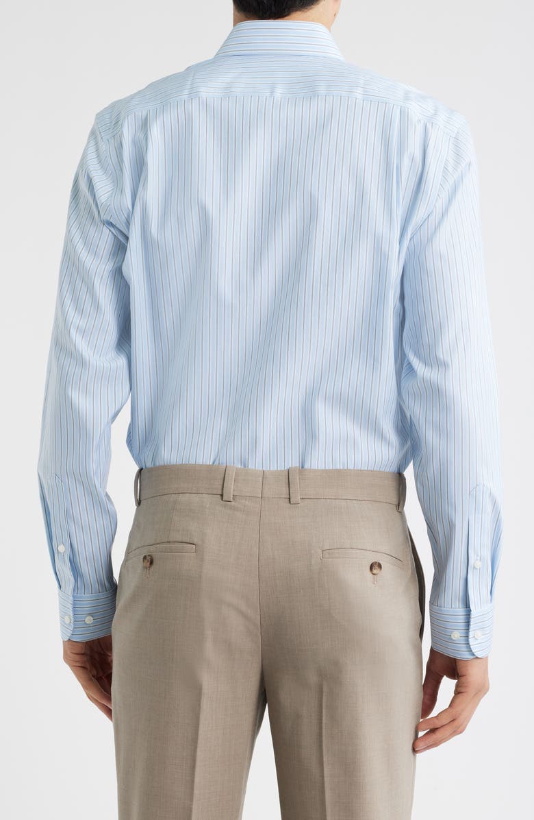 Nordstrom Trim Fit Stripe Premium Performance Dress Shirt, Alternate, color, Blue Harbor Stripe