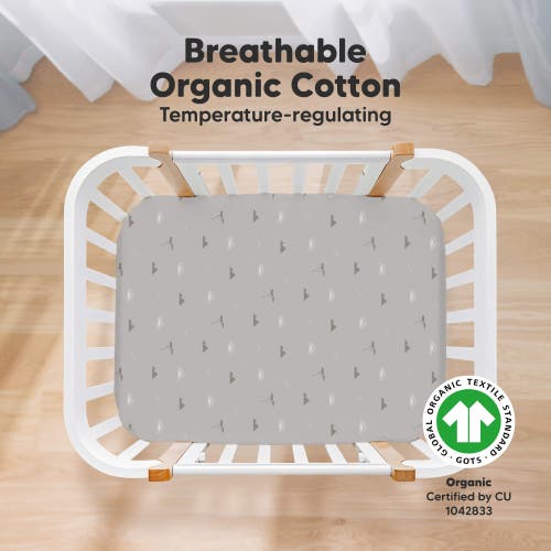Keababies Soothe Fitted Mini Crib Sheet In Gray