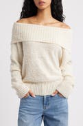 Princess Polly Parkley Bouclé Off-the-Shoulder Sweater