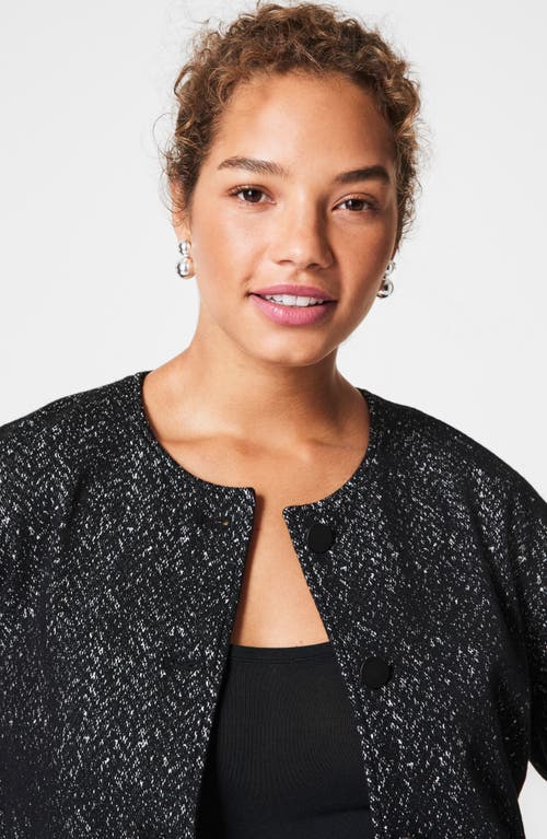 Spanx ® Herringbone Ponte Knit Bomber Jacket In Black