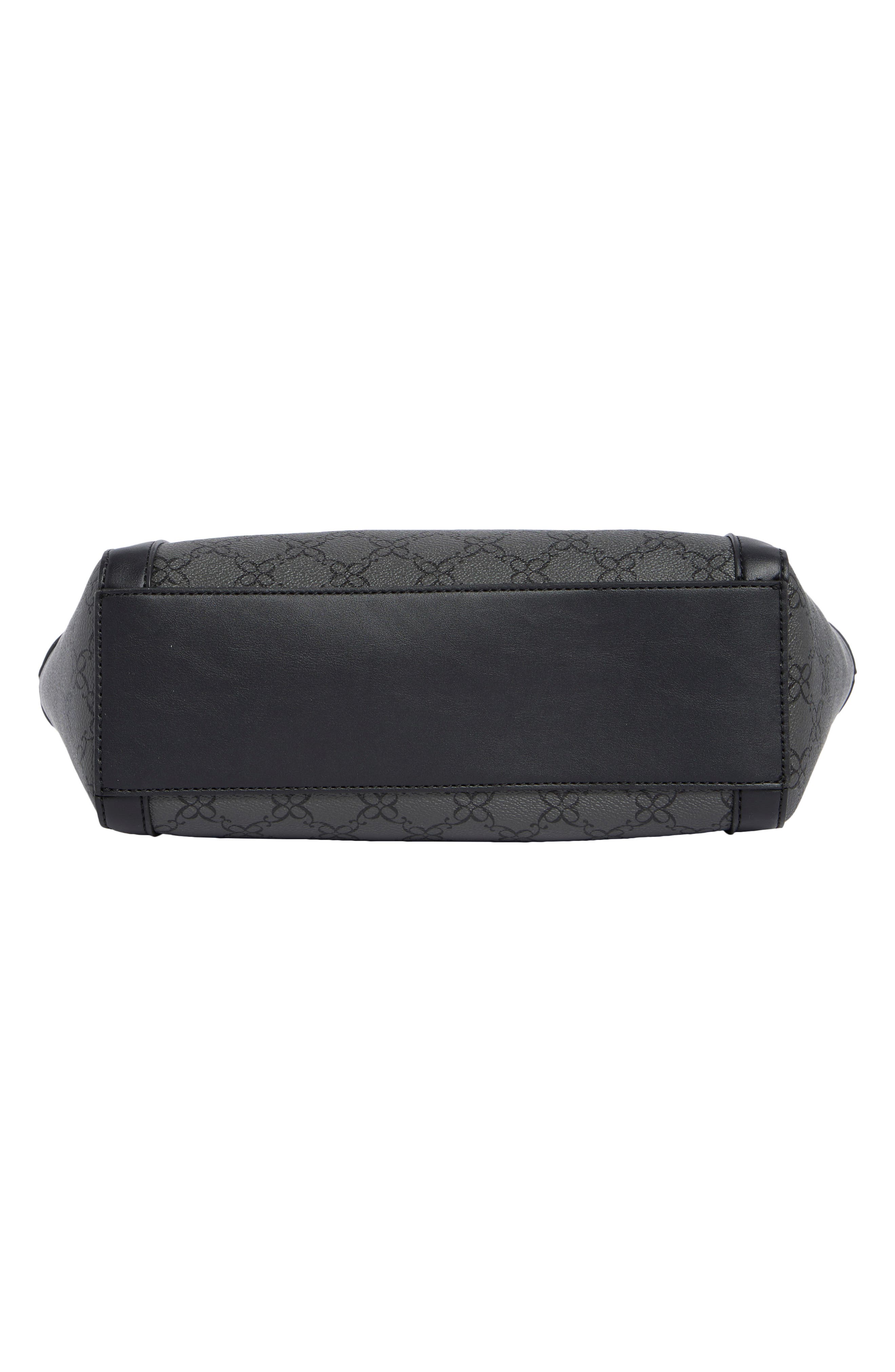 Aziel Small Faux Leather Tote, Alternate, color, JET BLACK LOGO