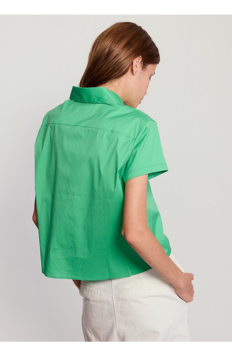 The Shirt by Rochelle Behrens The Boxy Cropped Short Sleeve Shirt, Alternate, color, Kelly Green