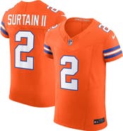 Nike Men's Nike Patrick Surtain II Orange Denver Broncos Alternate Mile High Collection 1977 Throwback Vapor F.U.S.E. Elite Jersey