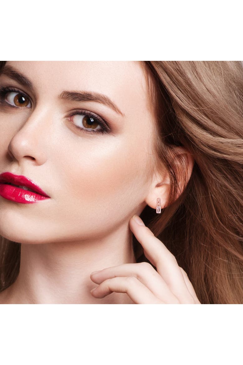 Gemstone Link Drop Earrings 10k, Alternate, color, Morganite/Rose Gold