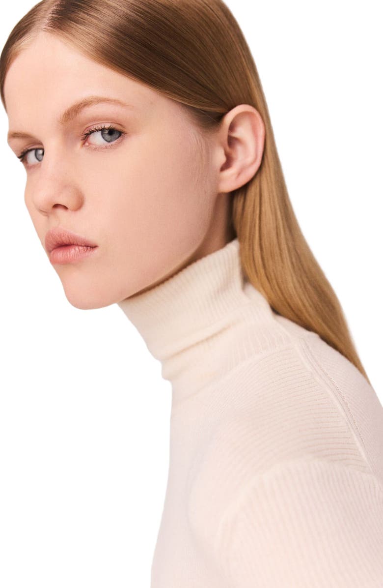 maje Wool and silk sweater, Alternate, color, Ecru