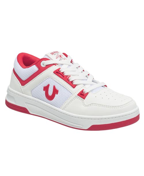 True Religion Boy's Trey Court Sneaker In White/red