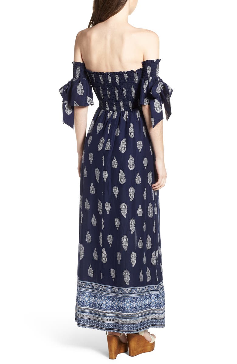 Band of Gypsies Summer Bloom Smocked Maxi Romper, Alternate, color,