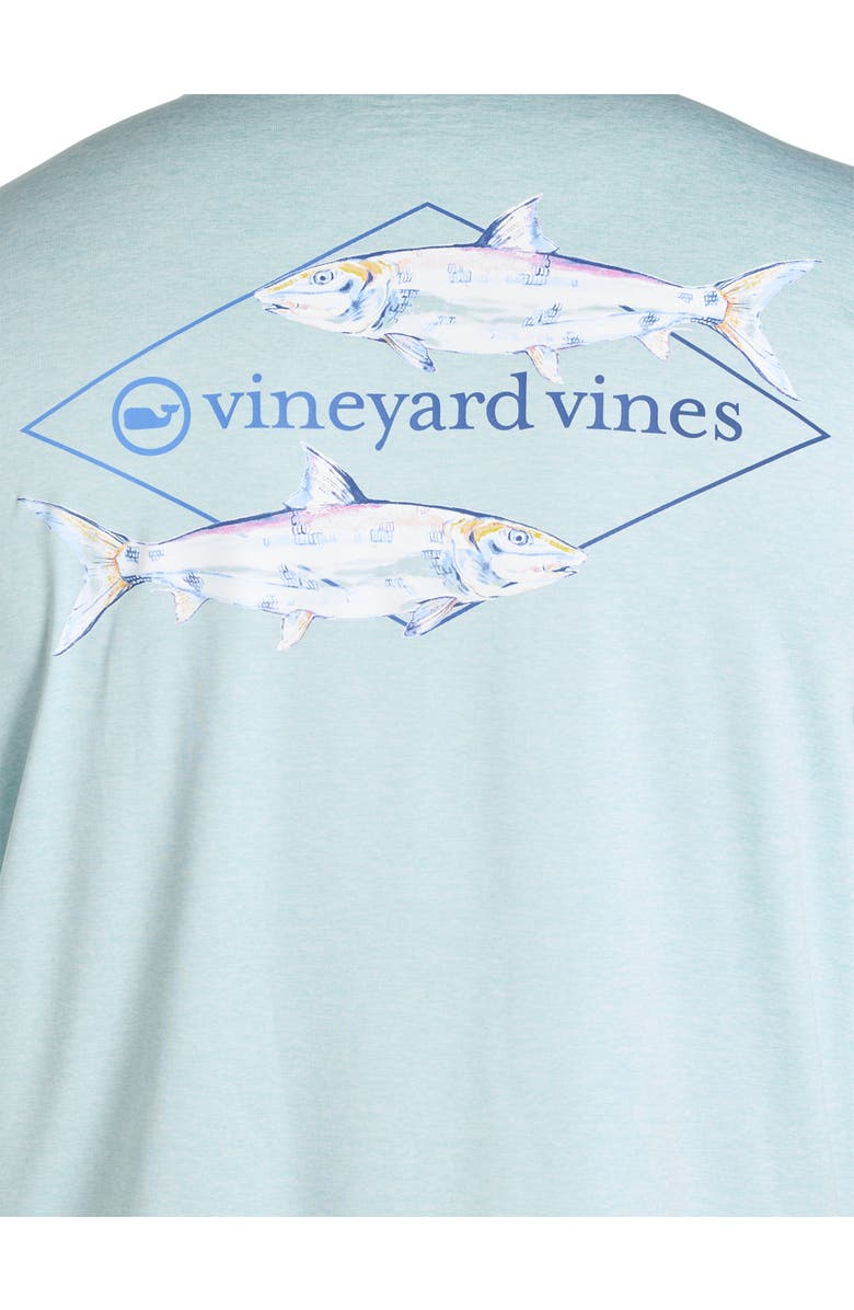 vineyard vines Big & Tall Painted Bonefish Long-Sleeve Performance T-Shirt, Alternate, color, Aqua Haze Heather