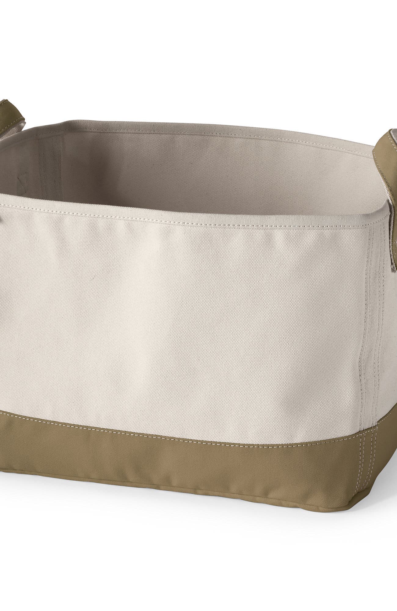 Lands' End Large Canvas Storage Tote, Alternate, color, Natural/Cafe Au Lait