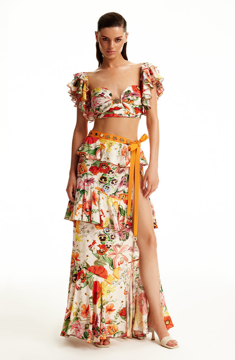 Luna B Sally Skirt, Main, color, Printed Ecru