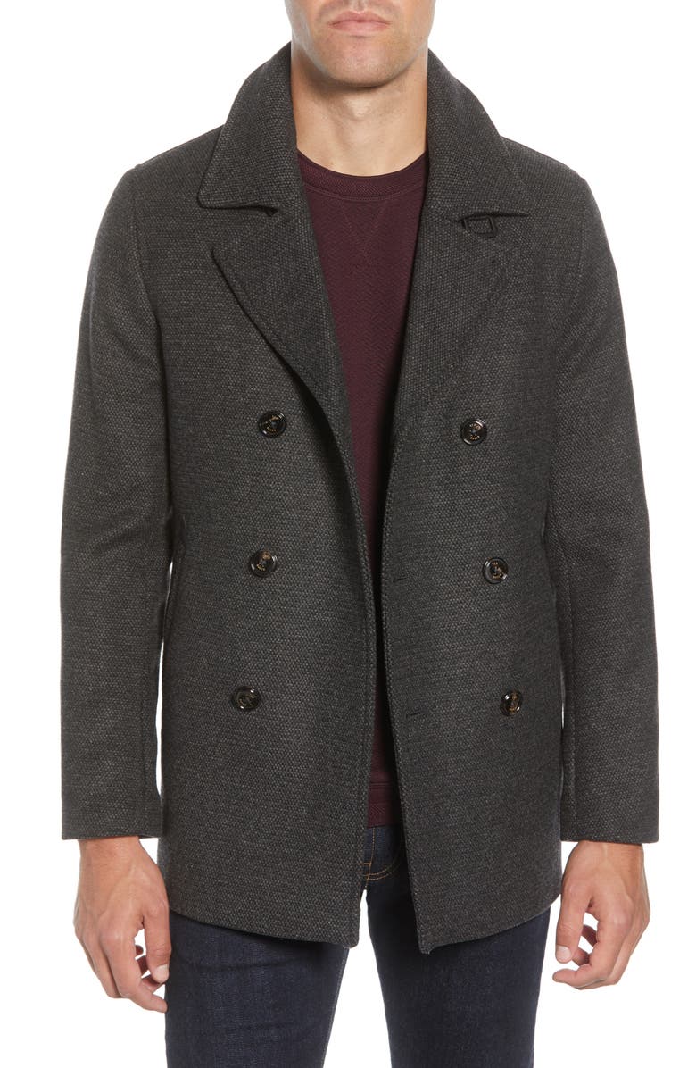 Ted Baker London Westun Double Breasted Peacoat, Main, color, 