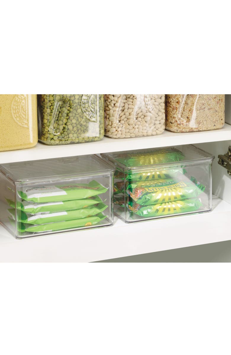 iDesign Stackable Hinged-Lid Pantry Storage Box - Set of 6 - Clear, Alternate, color, 