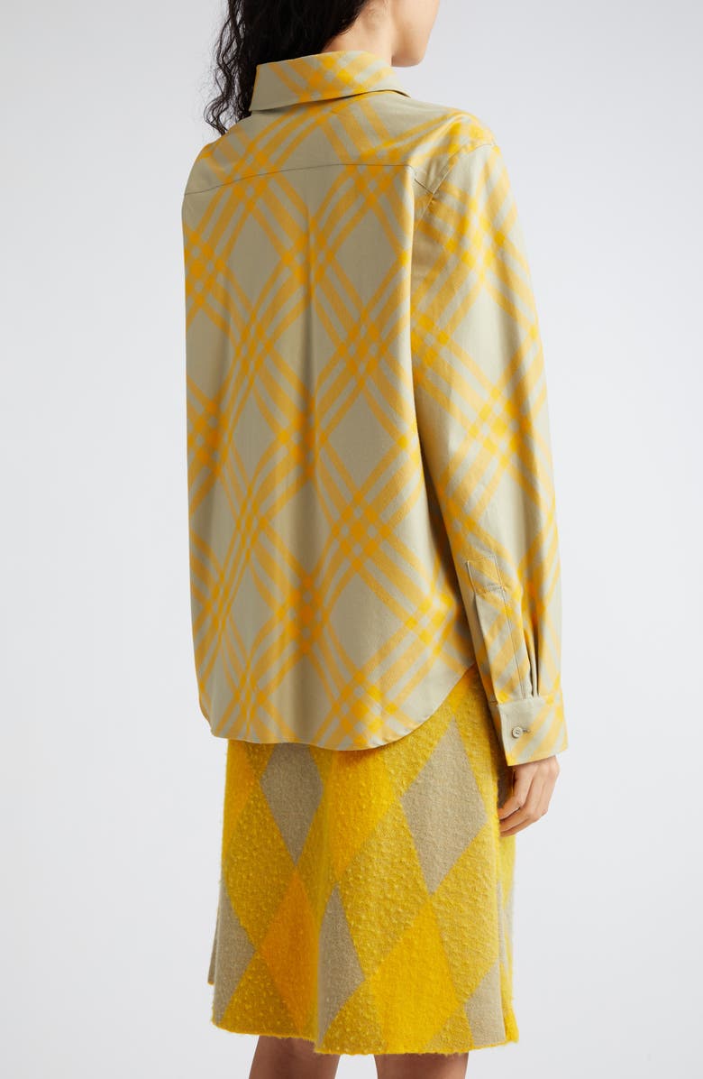 Burberry Relaxed Fit Check Cotton Flannel Button-Up Shirt, Alternate, color, 