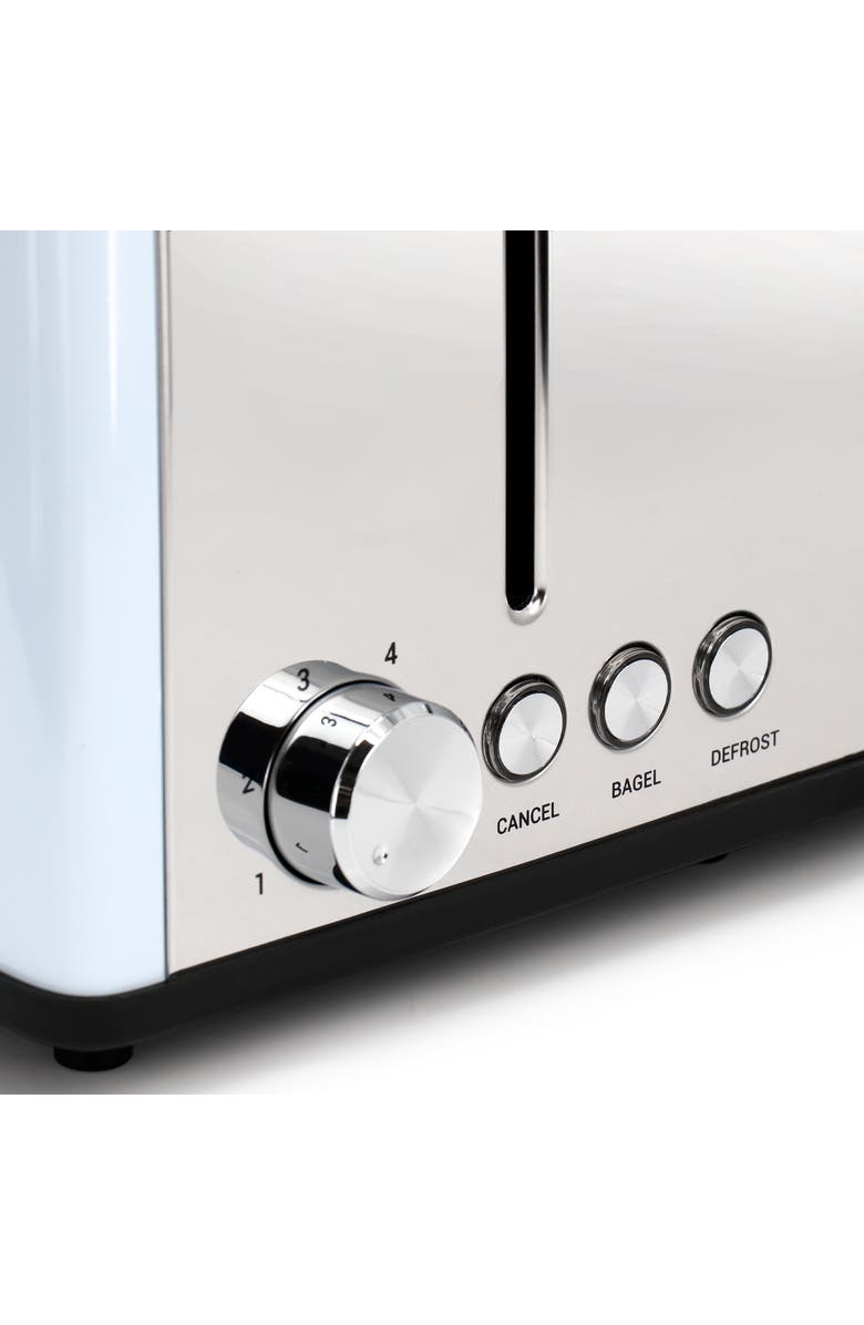 Redmond 4 Slice Extra Wide Slot 1650W Stainless Steel Toaster, Alternate, color, Light Blue