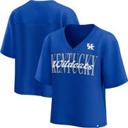 FANATICS Women's Fanatics Royal Kentucky Wildcats Tall Script Overlay Mesh V-Neck Fashion Top
