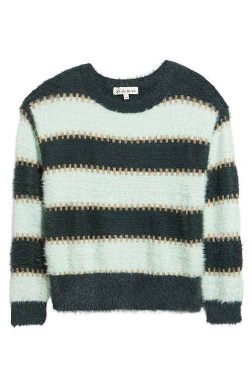 City Blues Stripe Metallic Boat Neck Sweater