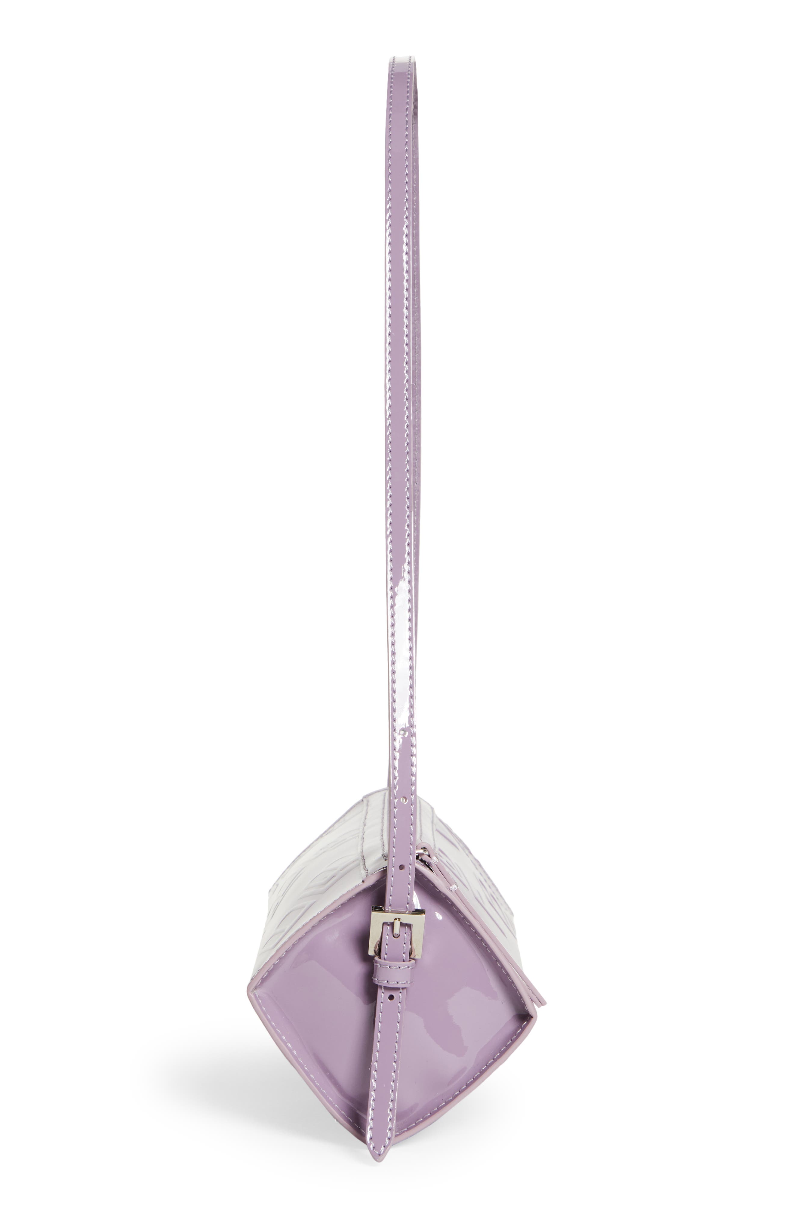 By Far Karo Purple Haze Logo Embossed Patent Leather Baguette Bag, Alternate, color, 