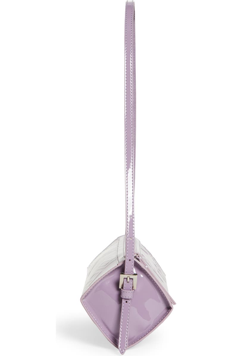 By Far Karo Purple Haze Logo Embossed Patent Leather Baguette Bag, Alternate, color,