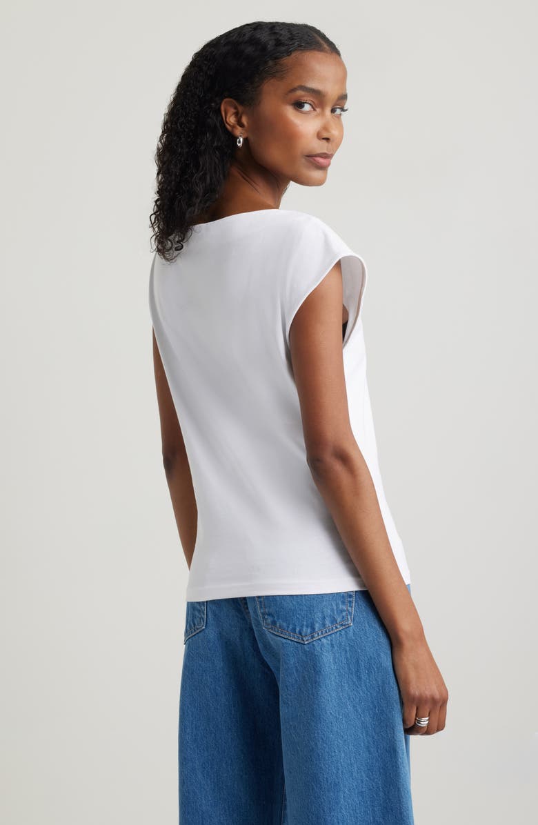 Nordstrom Pima Cotton Boat Neck T-Shirt, Alternate, color, White