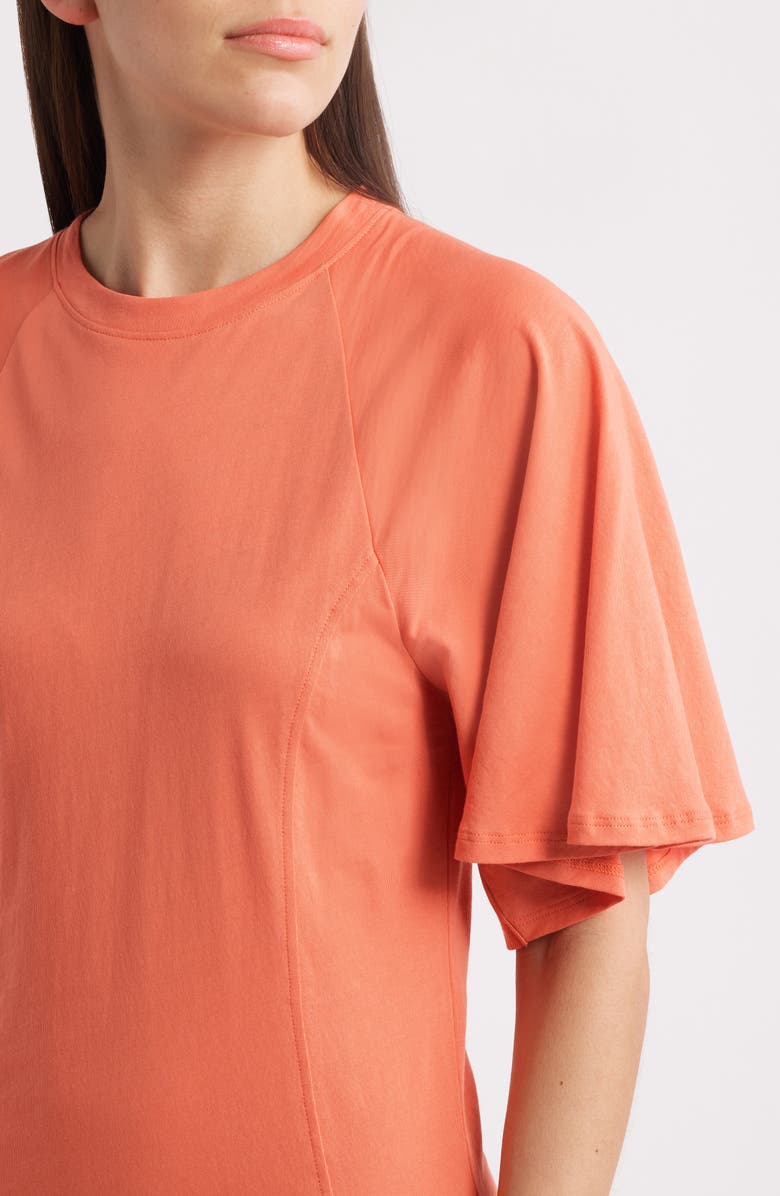 Nation LTD Milley Raglan Organic Cotton Midi Dress, Alternate, color, Coral Kiss