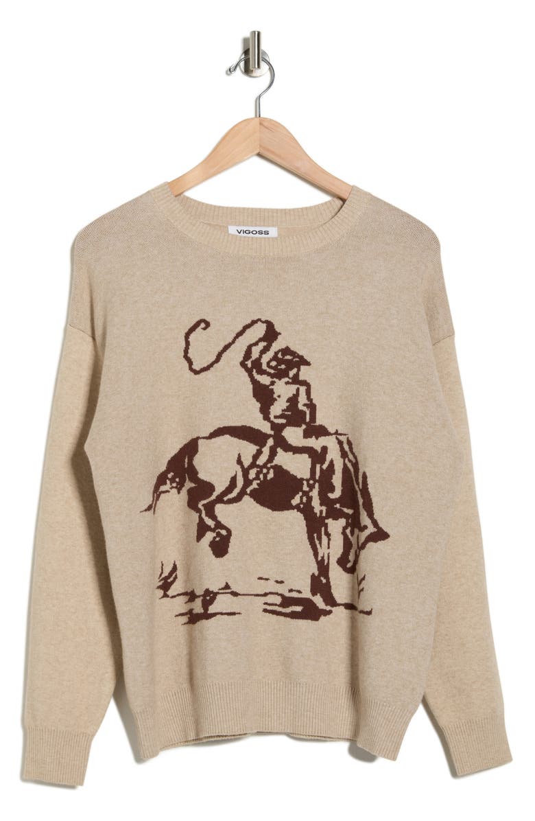 Vigoss Equestrian Crewneck Sweater, Alternate, color,