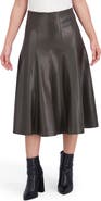 Ookie & Lala Supersoft Faux Leather Flounce Midi Skirt