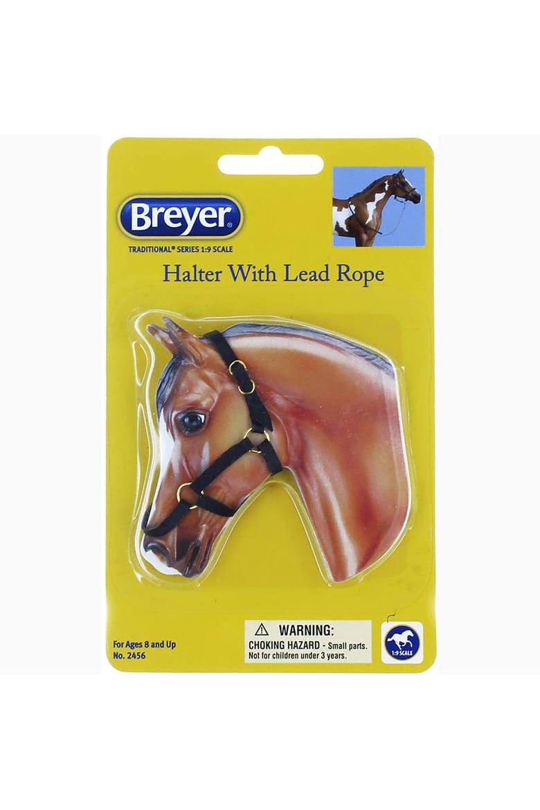 Horses Traditional Halter with Lead Horse Toy Accessory, Main, color, Brown