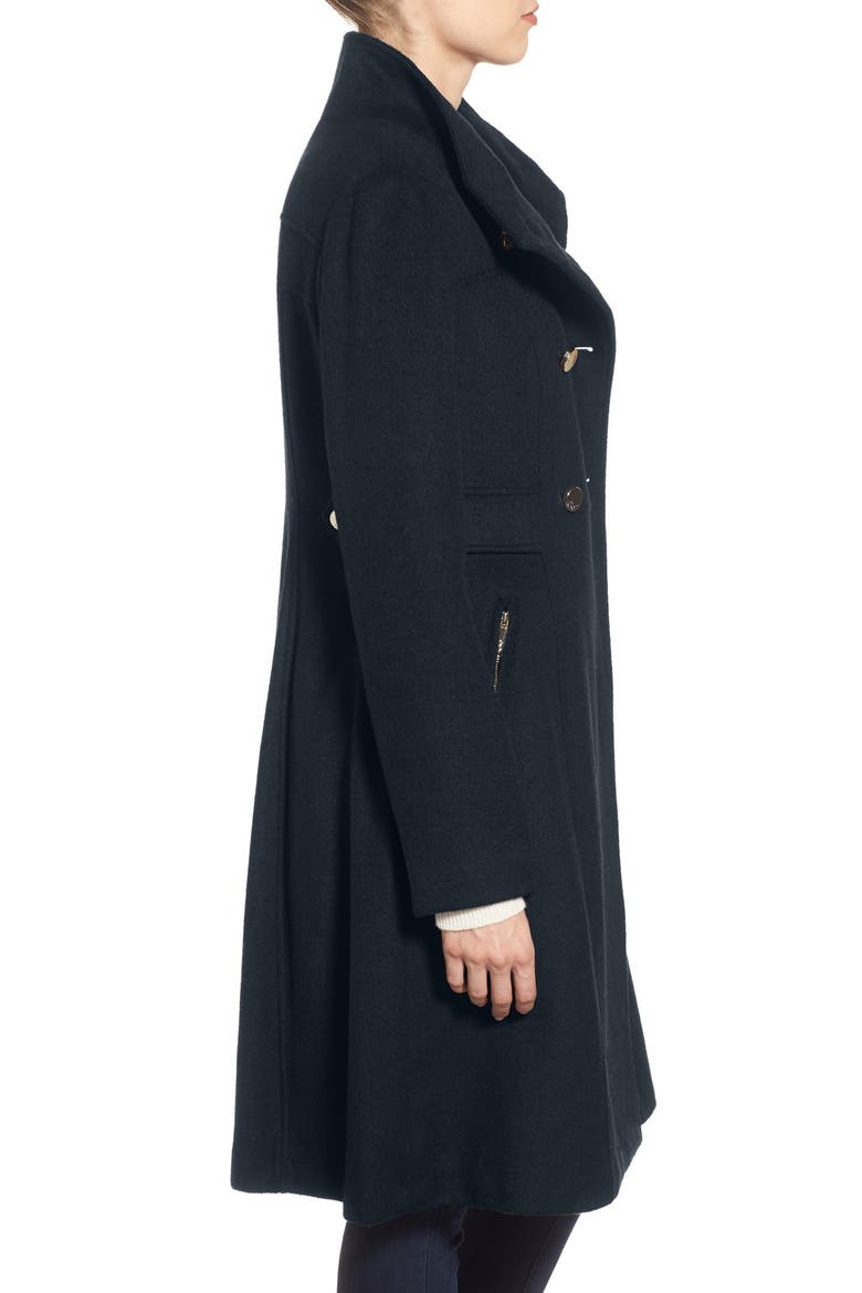 Wool Blend Long Military Coat, Alternate, color, NAVY