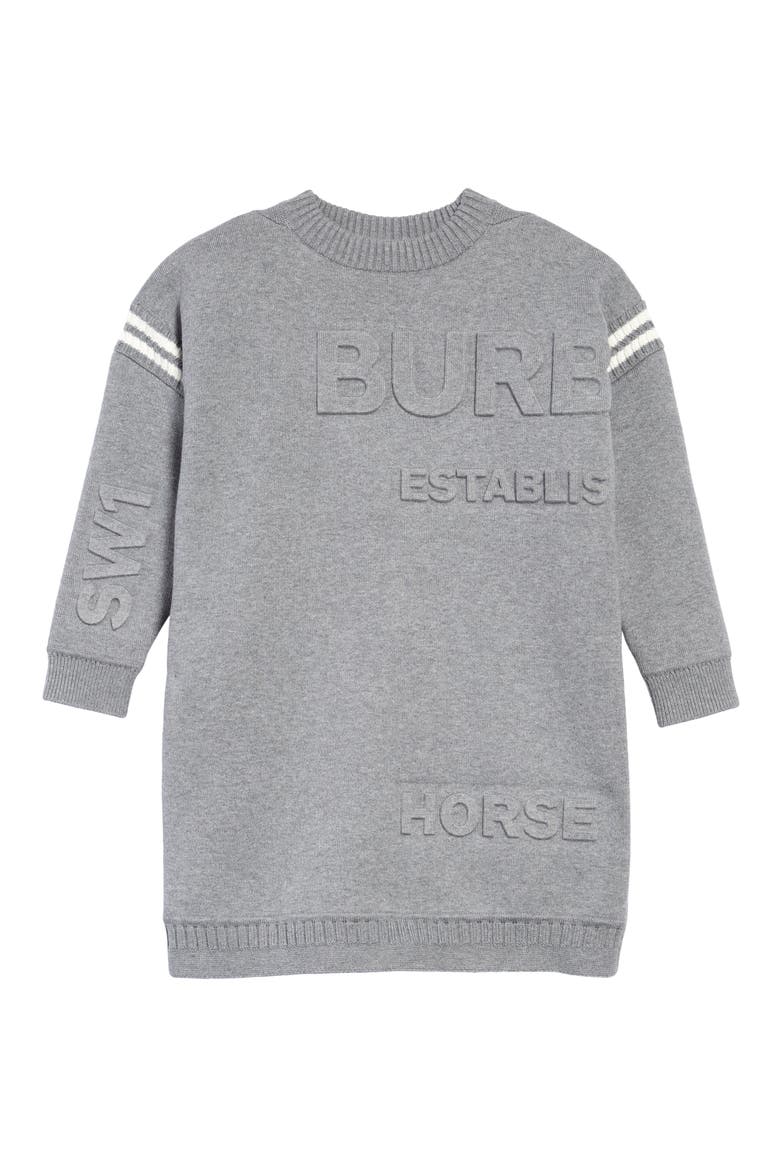 Kids' Guernsey Horseferry Logo Sweater Dress, Main, color, GREY MELANGE