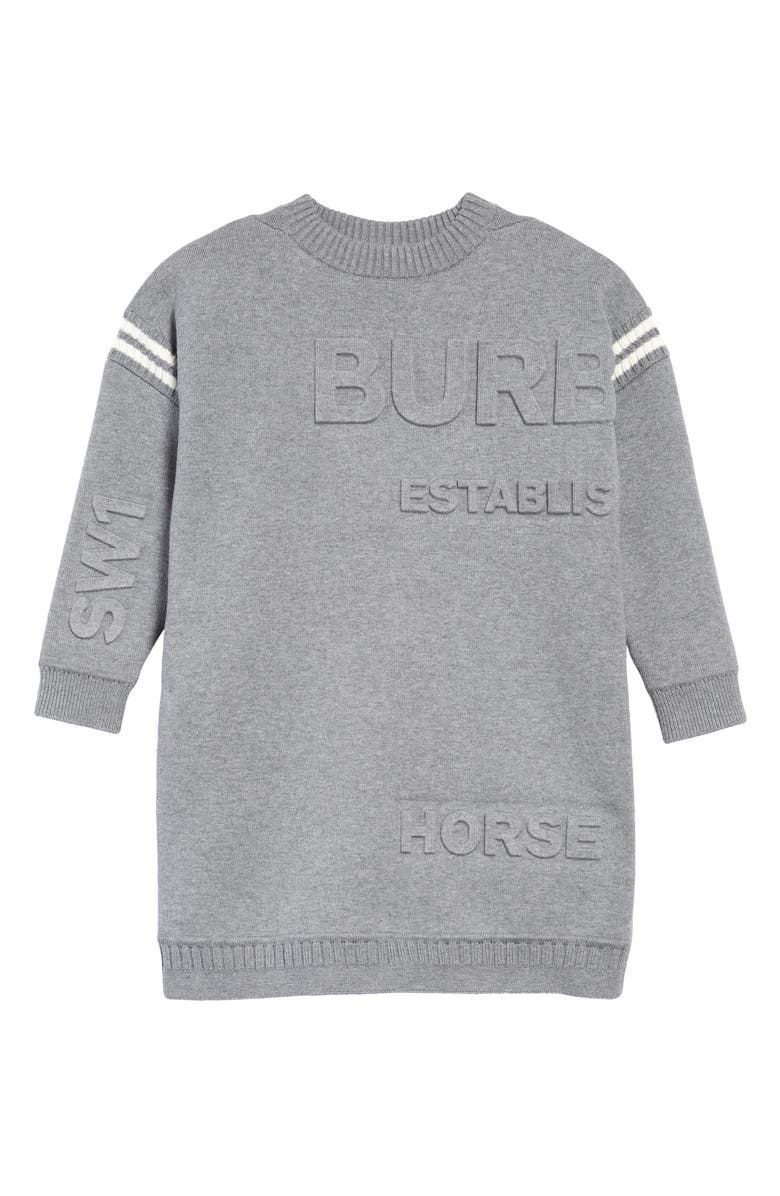 Burberry Kids' Guernsey Horseferry Logo Sweater Dress, Main, color, 