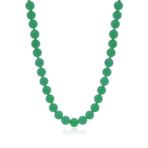 Green Onyx Knotted Bead Necklace