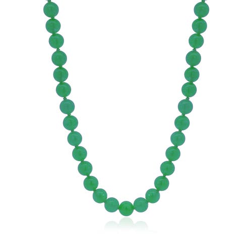 The Lovery Fine Jewelry Green Onyx Knotted Bead Necklace In Green