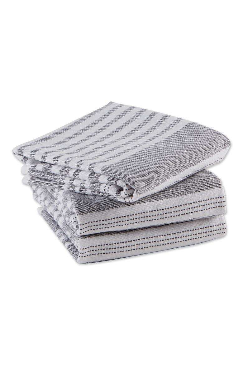 Mineral French Terry Stripe Dishtowel Set/3, Alternate, color, Mineral