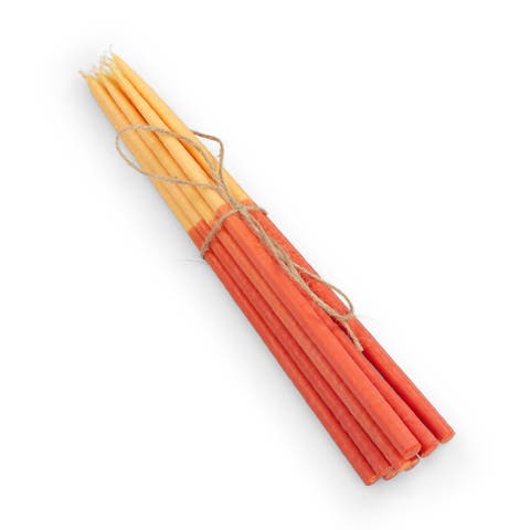 Thin Taper Candles - Two-Tone - Set of 12