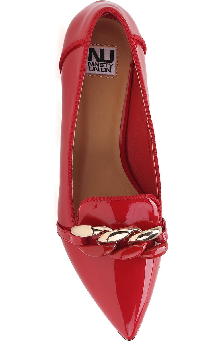 NINETY UNION Mira Pointed Toe Flat, Alternate, color, Red