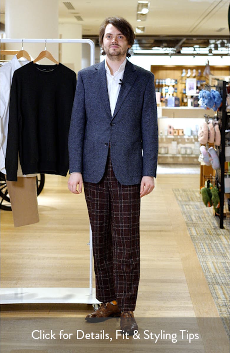 Black & Blue Slub Wool Blend Sport Coat, sales video thumbnail