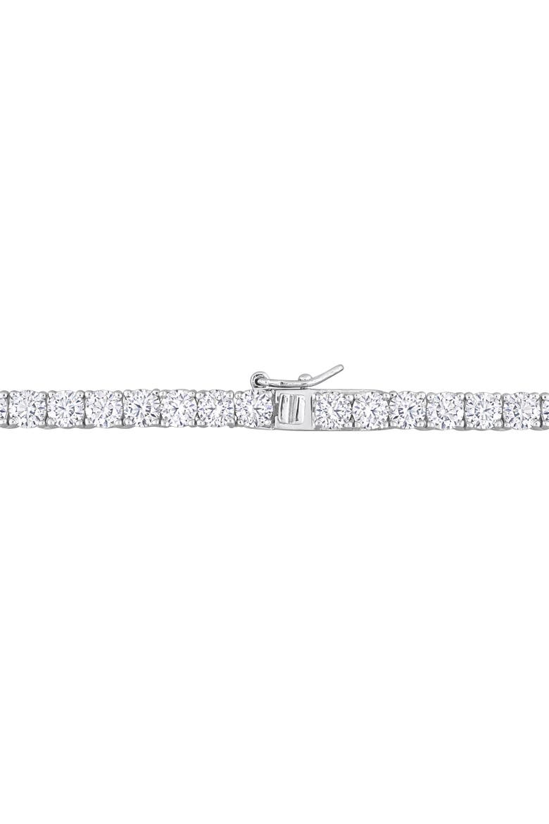 Moissanite Tennis Necklace, Alternate, color, Sterling Silver