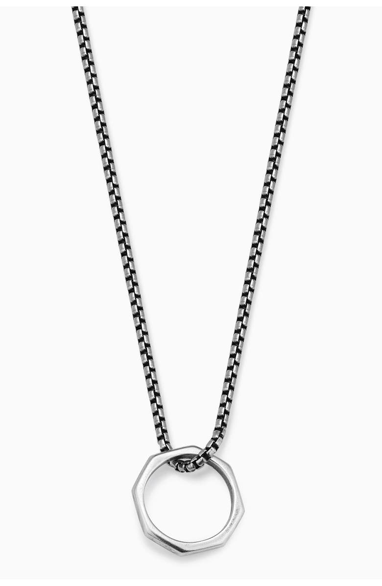 Oradina Mens Bolt Pendant Necklace in Sterling Silver, Main, color, Silver