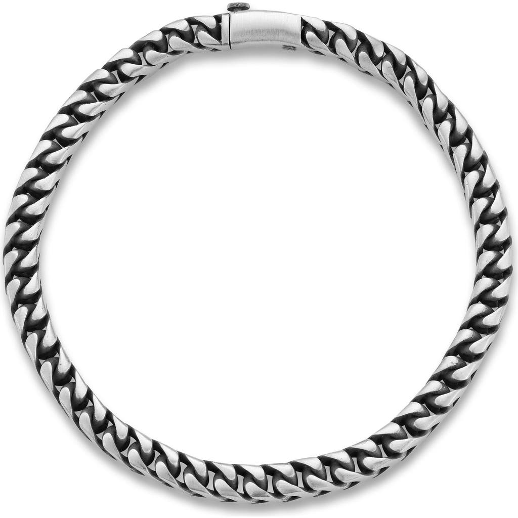Yield Of Men Oxidized Sterling Silver Curb Chain Bracelet In Metallic