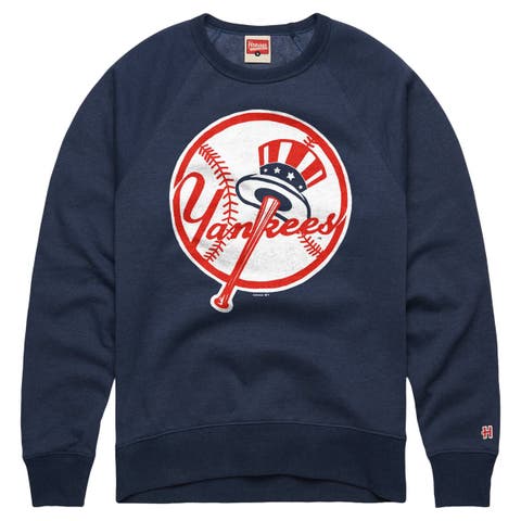 Men's Homage  Navy New York Yankees Cooperstown Collection Raglan Tri-Blend Sweatshirt