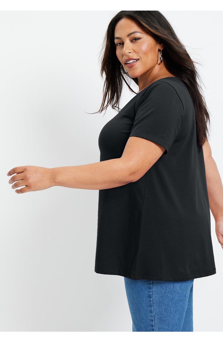 June + Vie Short-Sleeve Swing One + Only Tee, Alternate, color, Black