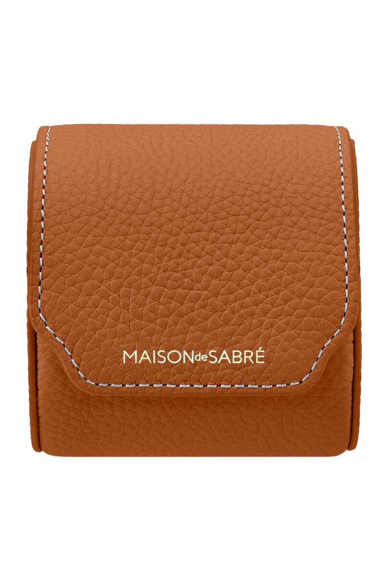 Leather Watch Roll, Alternate, color, Pecan Brown