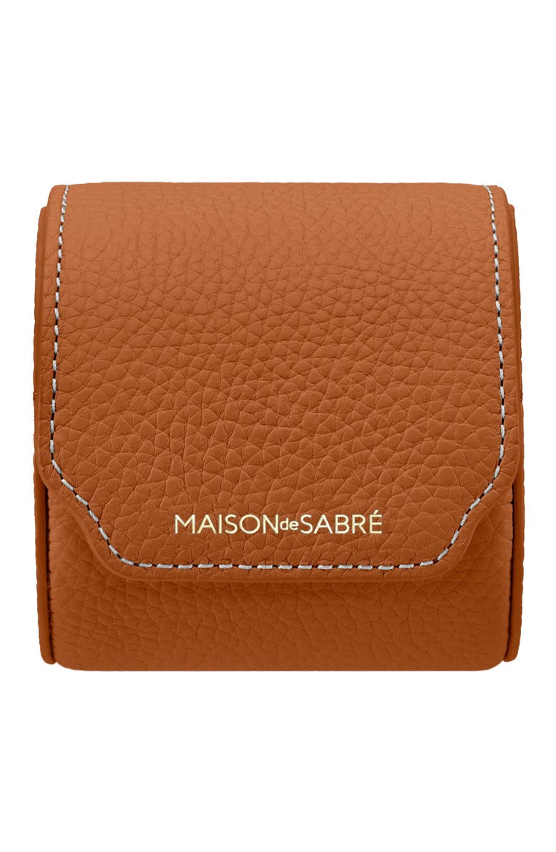 MAISON de SABRÉ Leather Watch Roll, Alternate, color, Pecan Brown