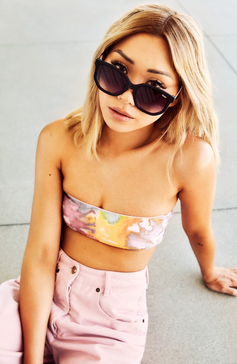 QUAY Australia Coffee Run 54mm Gradient Cat Eye Sunglasses, Alternate, color, 