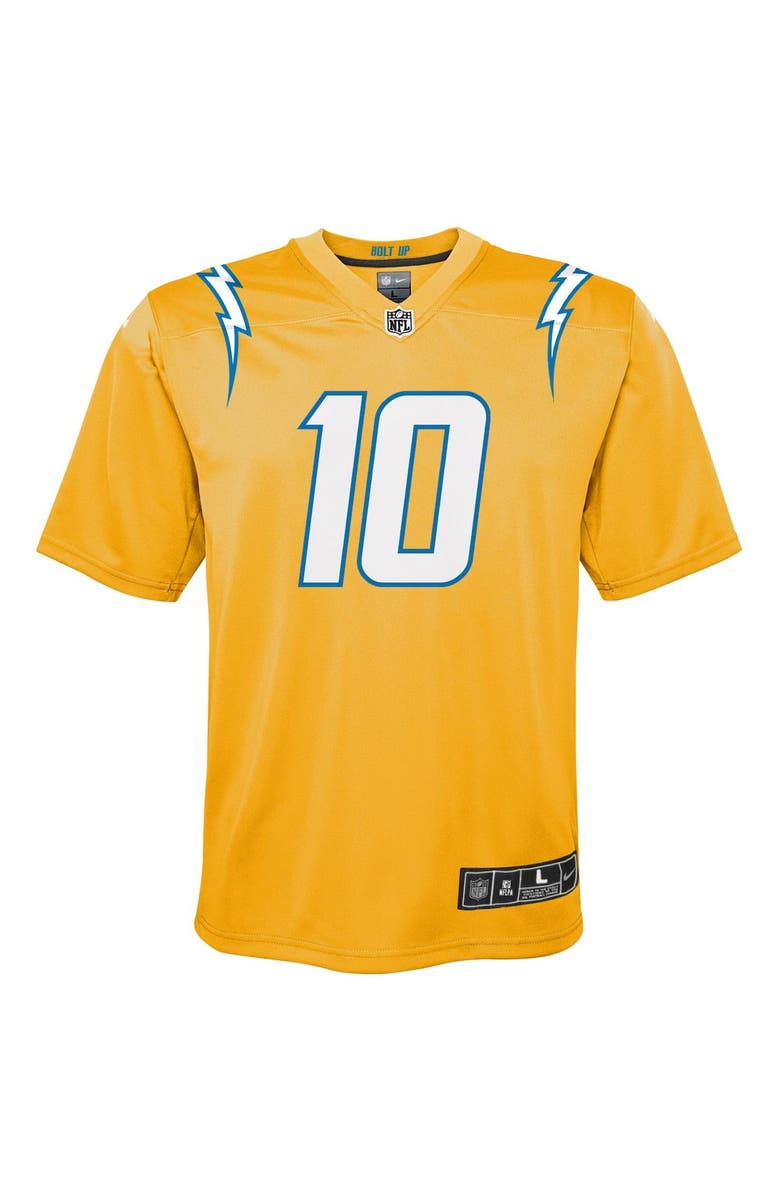 Nike Youth Nike Justin Herbert Gold Los Angeles Chargers Inverted Team Game Jersey, Alternate, color, Gold