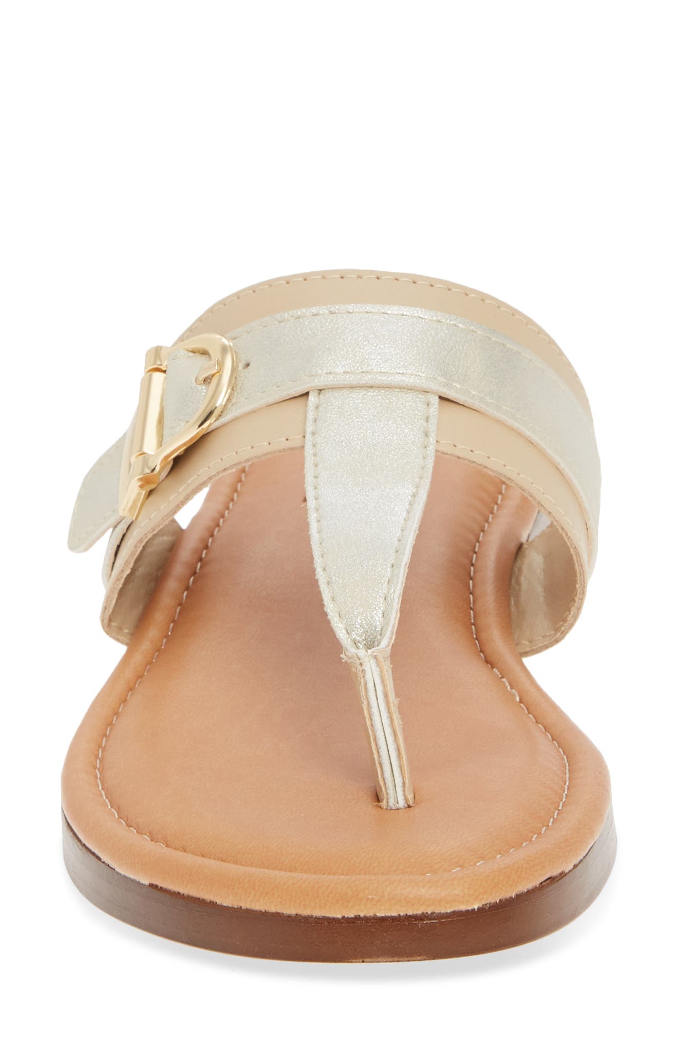 Cadenza Flip Flop, Alternate, color, NATURAL METALLIC FAUX LEATHER